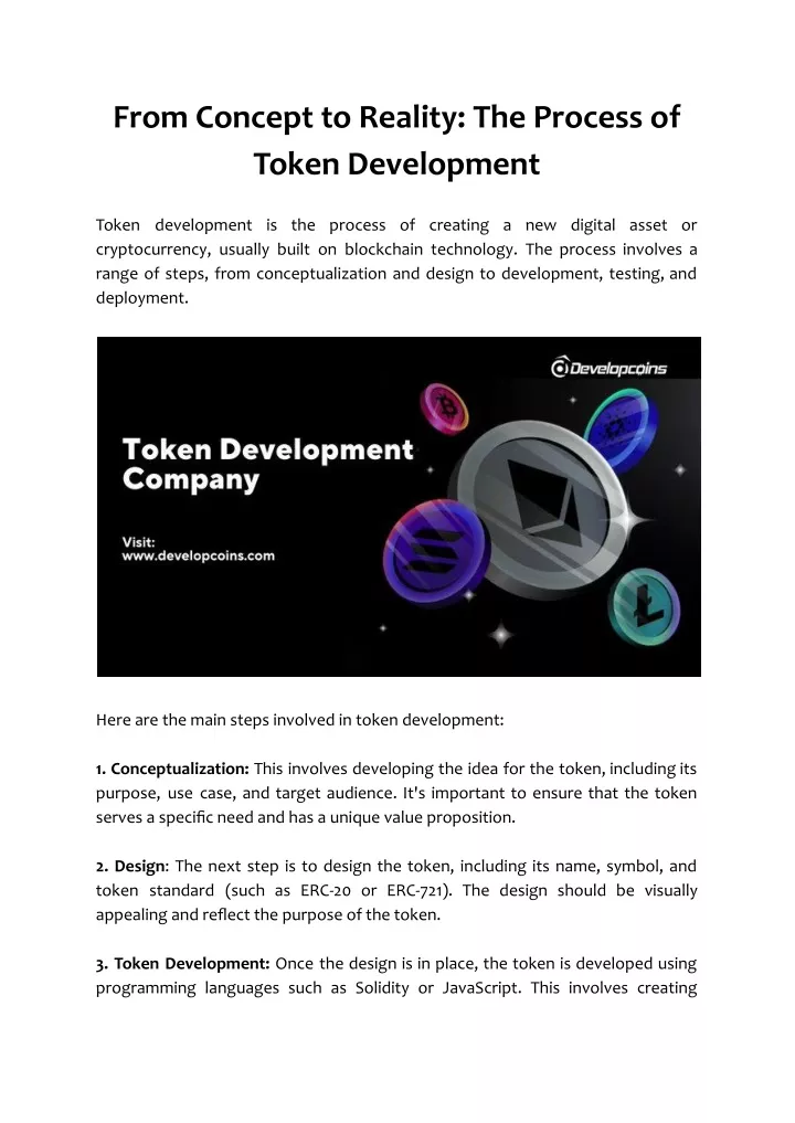 from concept to reality the process of token