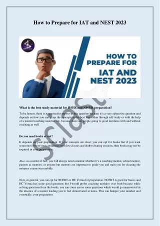 how to prepare for iat and nest 2023
