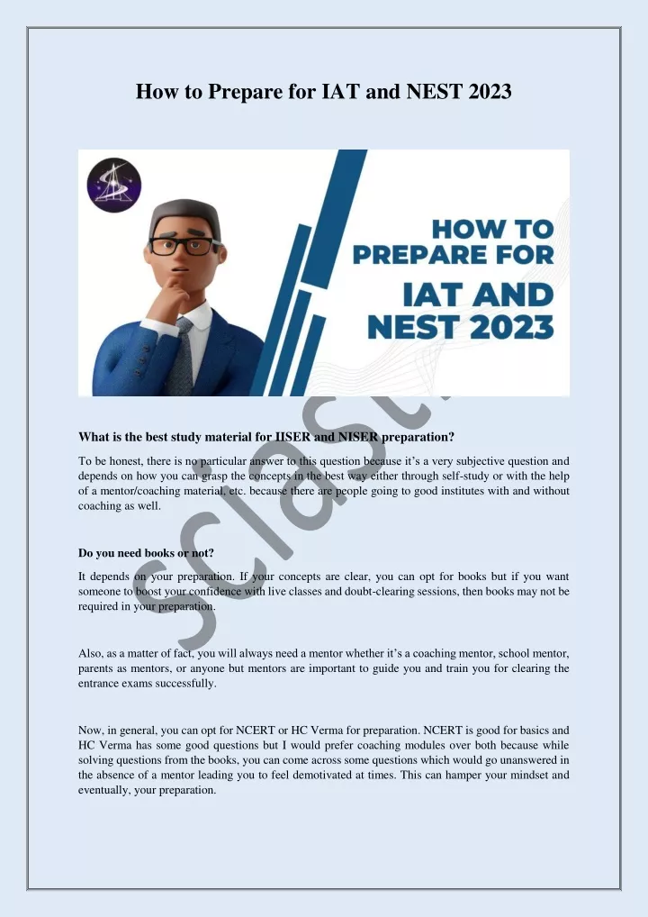 how to prepare for iat and nest 2023