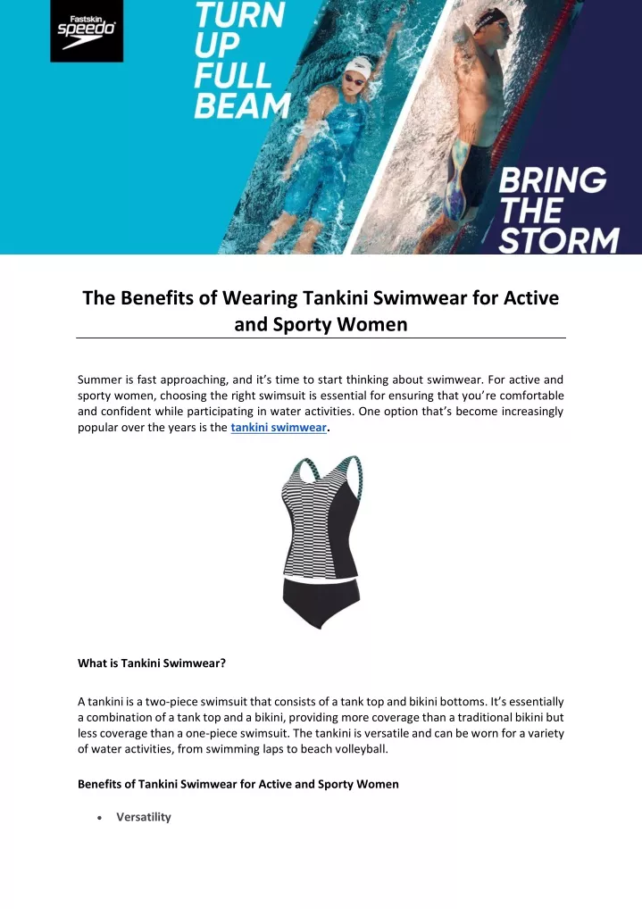 the benefits of wearing tankini swimwear