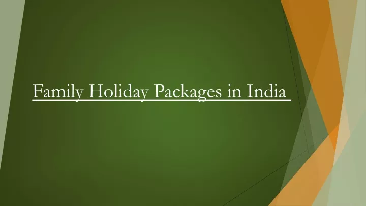 family holiday packages in india