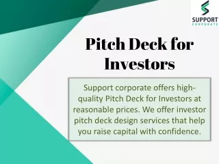 Pitch Deck For Investors