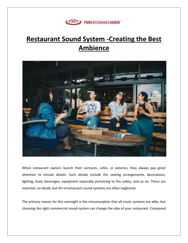 restaurant sound system creating the best ambience