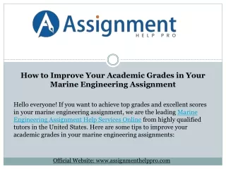 How to Improve Your Academic Grades in Your Marine Engineering Assignment