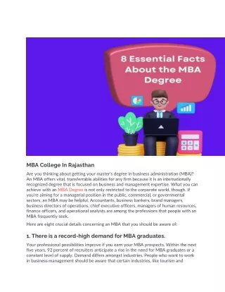 8 Essential Facts About the MBA Degree