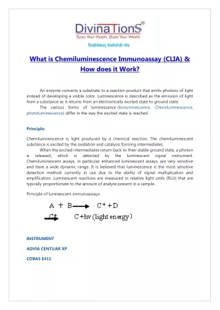 What is Chemiluminescence Immunoassay (CLIA) & How does it works?