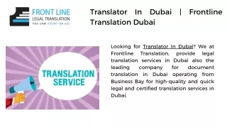 Translator In Dubai  Frontline Translation Dubai