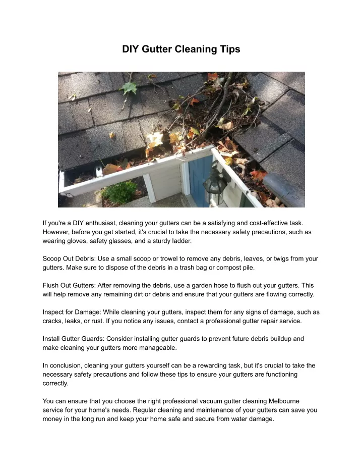 diy gutter cleaning tips