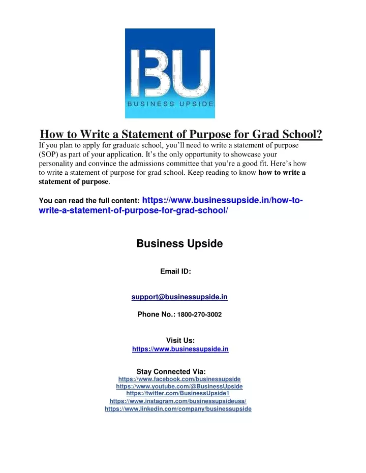 how to write a statement of purpose for grad