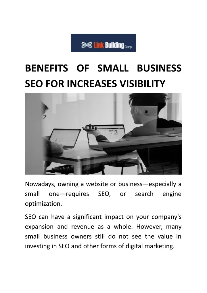 benefits of small business seo for increases
