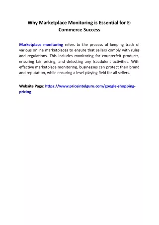 why marketplace monitoring is essential