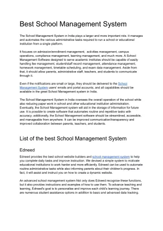 Best School Management System