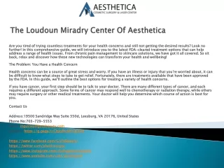 the loudoun miradry center of aesthetica