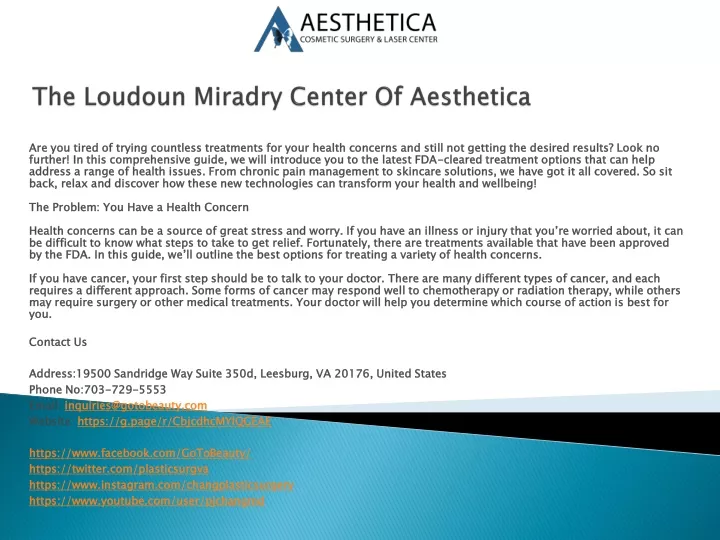 the loudoun miradry center of aesthetica