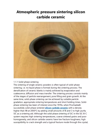 atmospheric pressure sintering silicon carbide