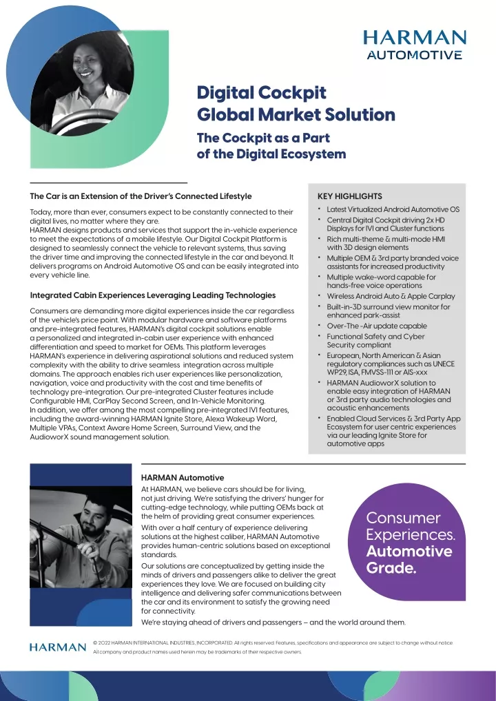 digital cockpit global market solution