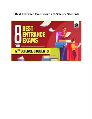 8 Best Entrance Exams for 12th Science Students