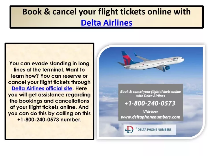 book cancel your flight tickets online with delta airlines
