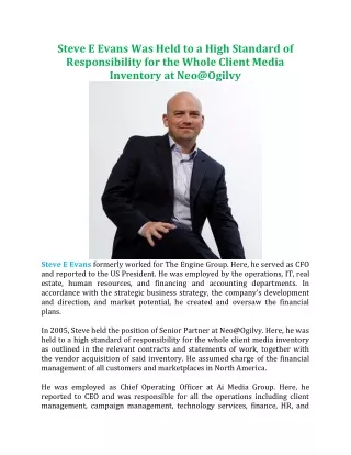 steve e evans was held to a high standard