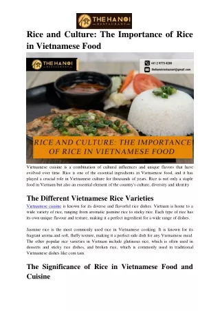 Rice and Culture_ The Importance of Rice in Vietnamese Food