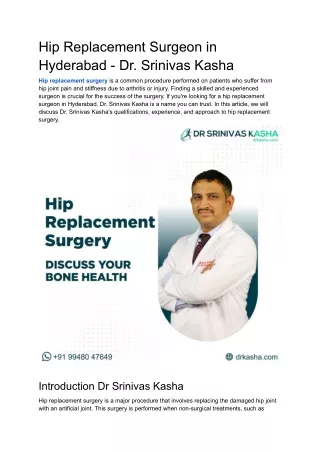 Hip Replacement Surgeon in Hyderabad - Dr (1)