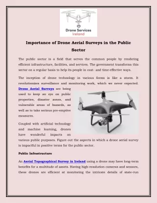 Importance of Drone Aerial Surveys in the Public Sector