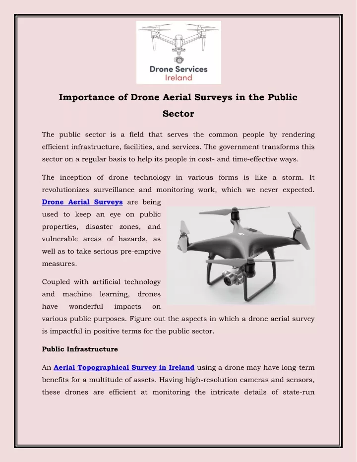 importance of drone aerial surveys in the public