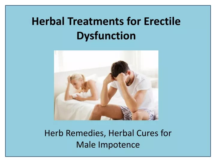 herbal treatments for erectile dysfunction