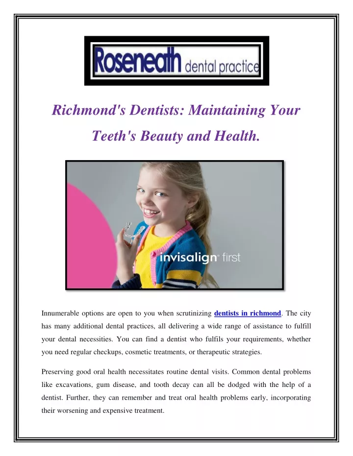 richmond s dentists maintaining your