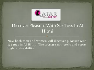 Discover Pleasure With Sex Toys In Al Hitmi