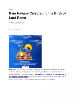 Ram Navami Celebrating the Birth of Lord Rama