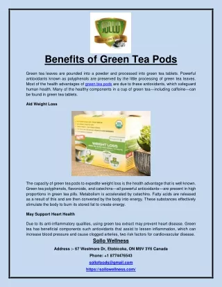 Benefits of Green Tea Pods