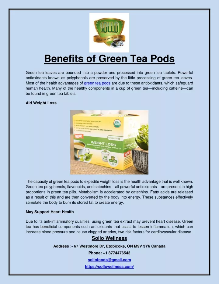 benefits of green tea pods