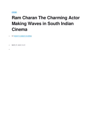 Ram Charan The Charming Actor Making Waves in South Indian Cinema