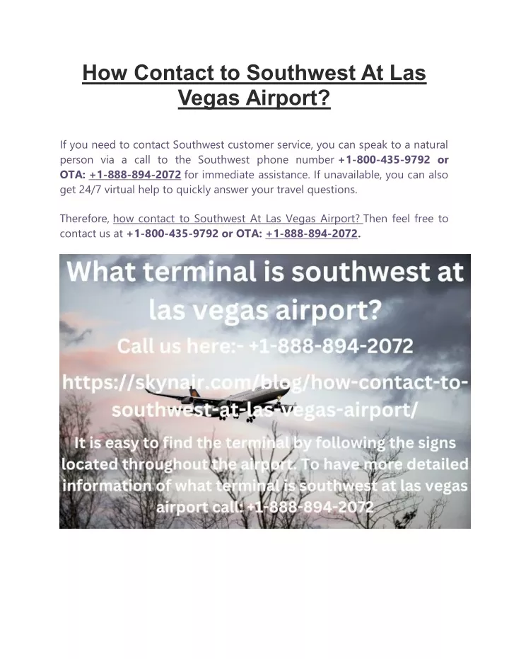 how contact to southwest at las vegas airport