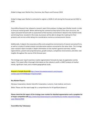 global urology laser market size overview