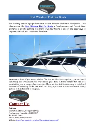 Best Window Tint For Boats