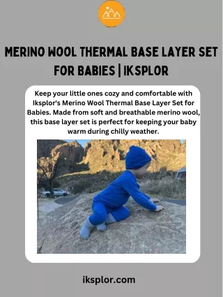 Merino Wool Thermal Base Layer Set for Babies  Iksplor