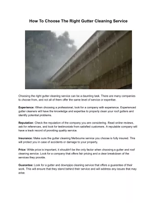 how to choose the right gutter cleaning service
