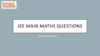 JEE main maths questions