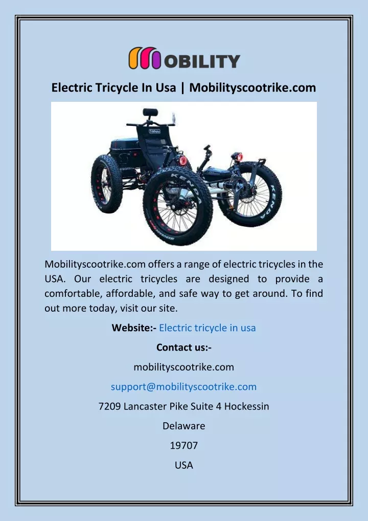 electric tricycle in usa mobilityscootrike com