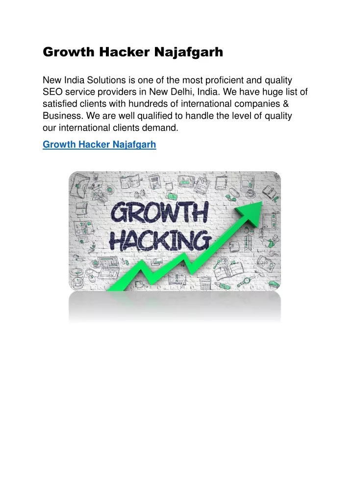 growth hacker najafgarh new india solutions