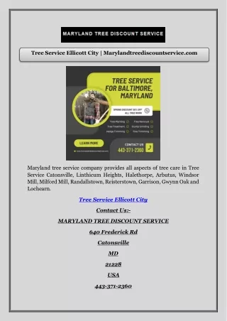 Tree Service Ellicott City | Marylandtreediscountservice.com
