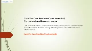 Cash For Cars Sunshine Coast Australia  Carremovalsunshinecoast.com.au