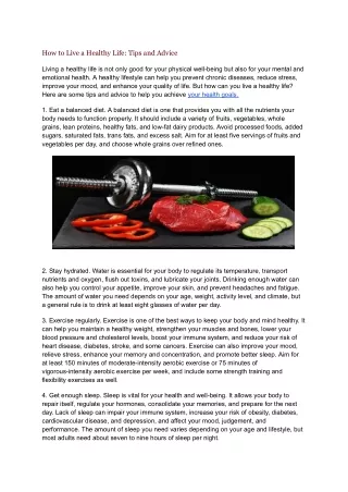 How to Live a Healthy Life_ Tips and Advice