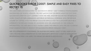 An easy guide to quickly fix QuickBooks Error 12007