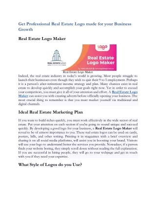Get Professional Real Estate Logo made for your Business Growth