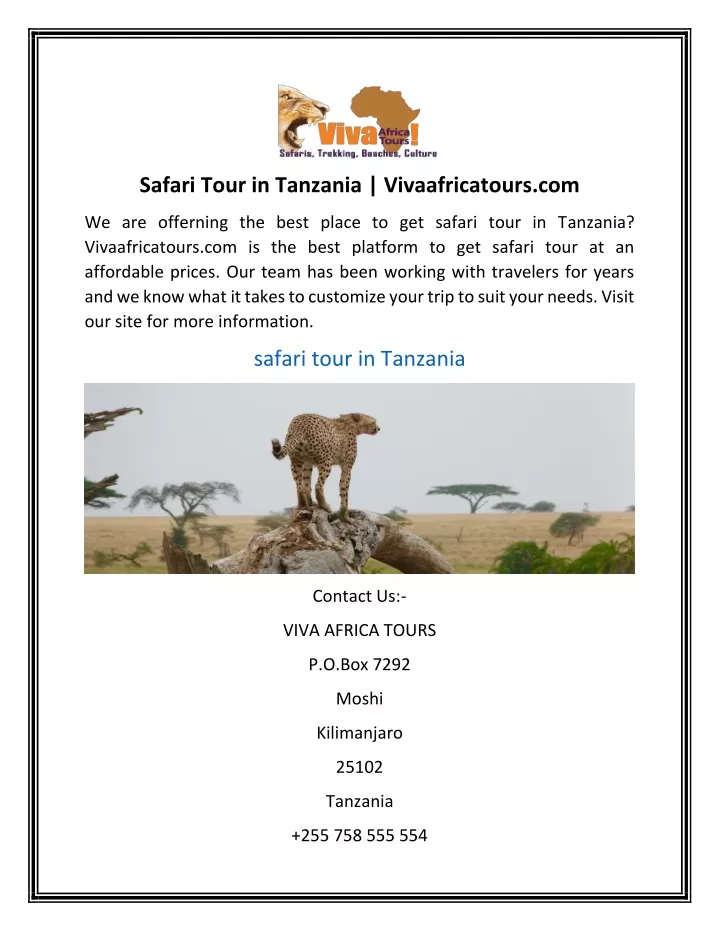 safari tour in tanzania vivaafricatours com