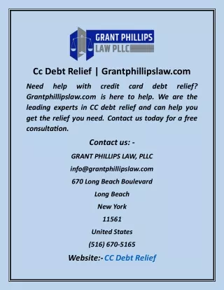 Cc Debt Relief  Grantphillipslaw com