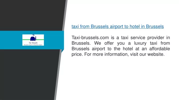 taxi from brussels airport to hotel in brussels